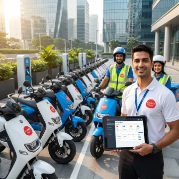 Bounce Daily EV franchise support and scooter fleet