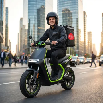 Electric scooter used for delivery and commuting