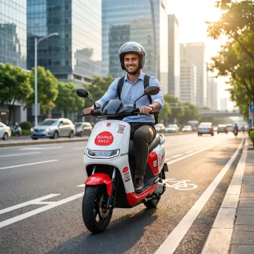 Daily electric scooter rental for city commuting