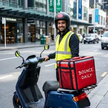 Delivery rider using an electric scooter fleet