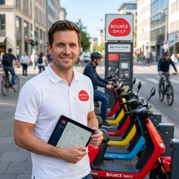 Franchise partner managing electric scooter rental operations