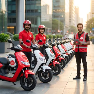 Managed electric scooter fleet for business operations