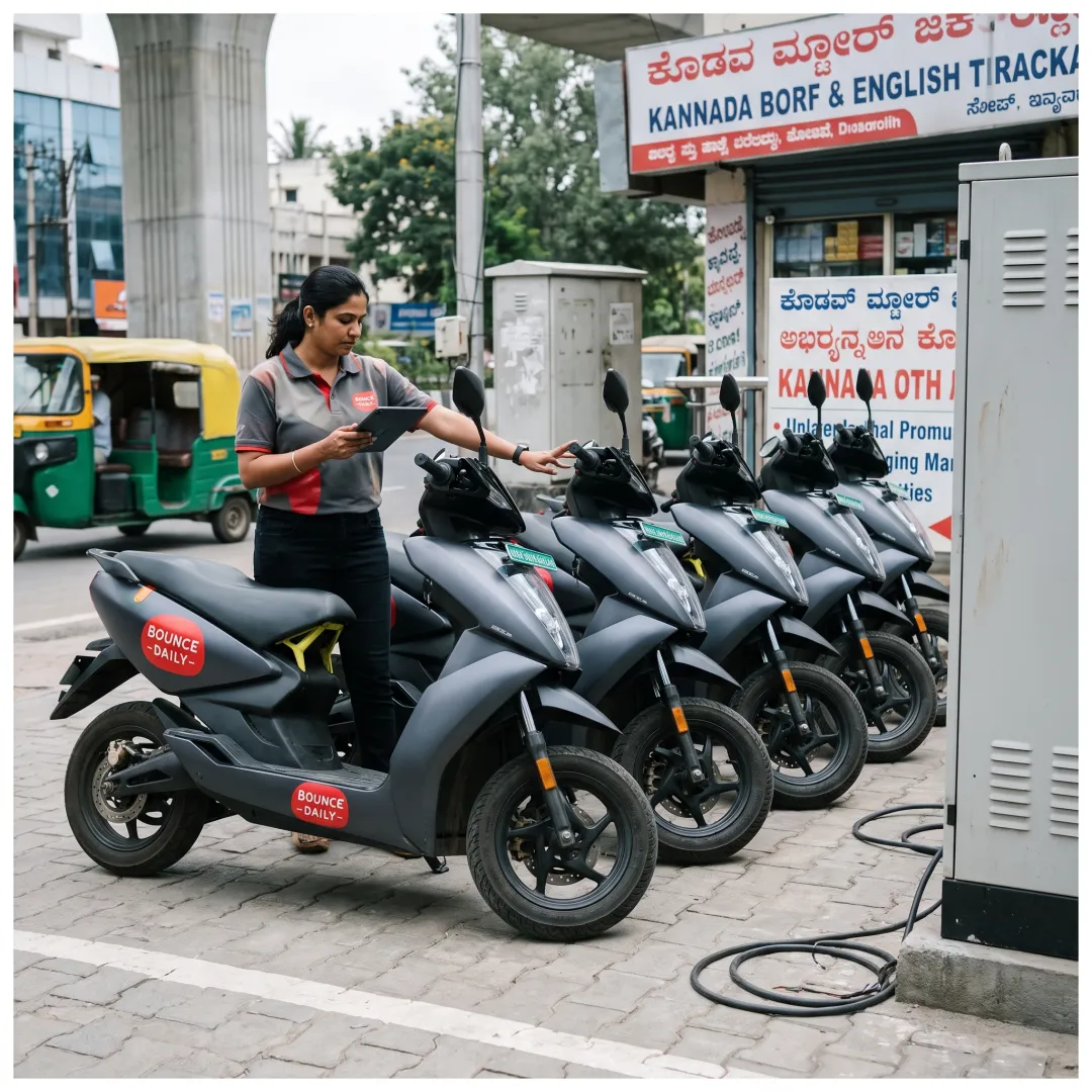 EV scooters managed through a digital fleet platform