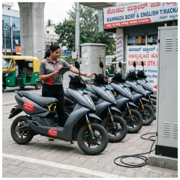 EV scooters managed through a digital fleet platform