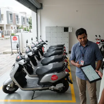 EV scooter rental hub partner with fleet