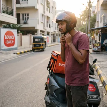 Rider preparing for a delivery shift
