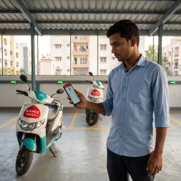 Rider completing digital onboarding