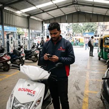 Delivery partner with an electric scooter