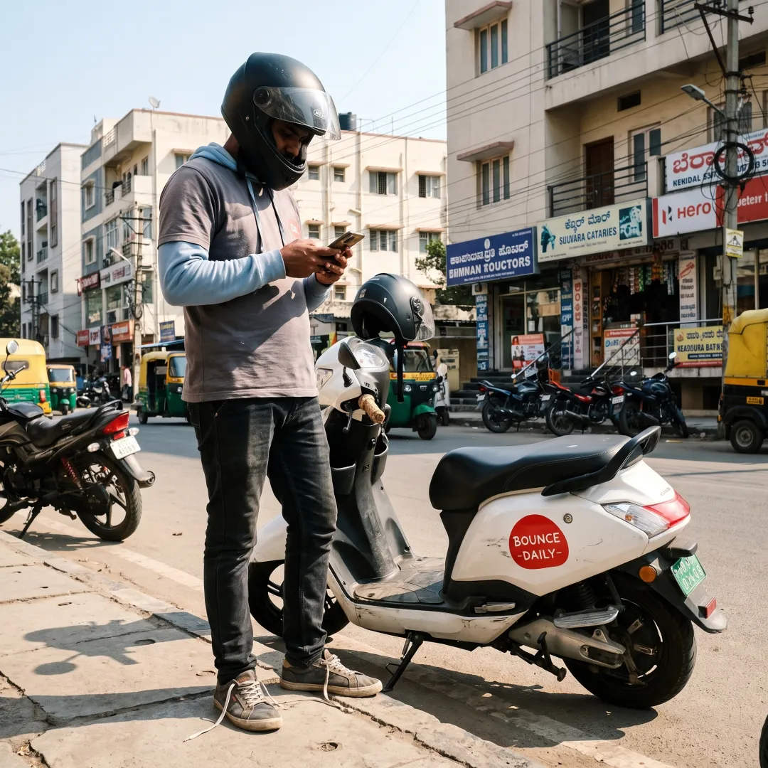 Rider checking delivery opportunities on a phone