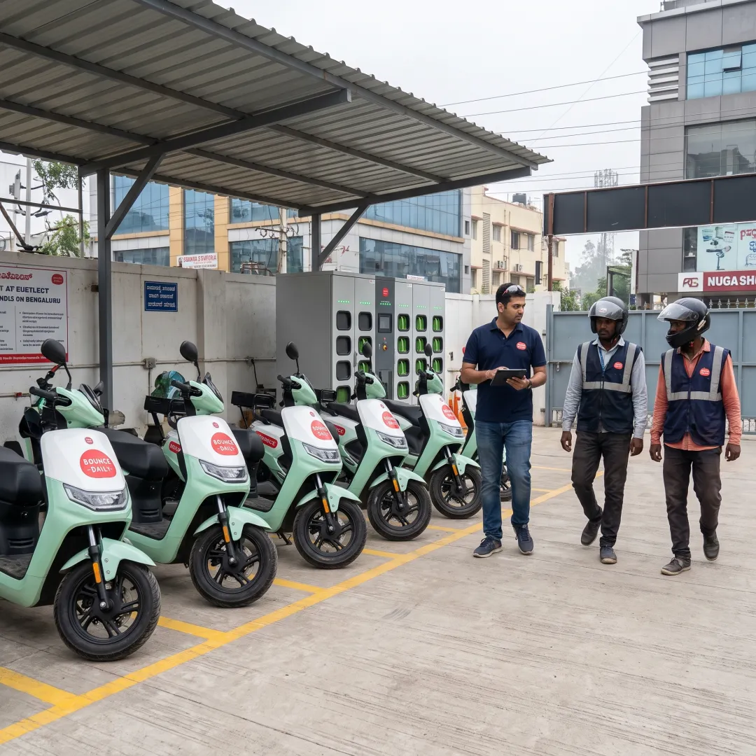 Bounce EV scooter rental franchise hub