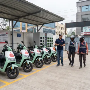 Bounce EV scooter rental franchise hub