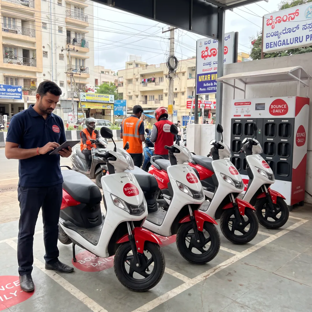 EV scooter rental hub partner with fleet
