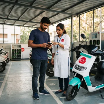 Rider receiving delivery onboarding support