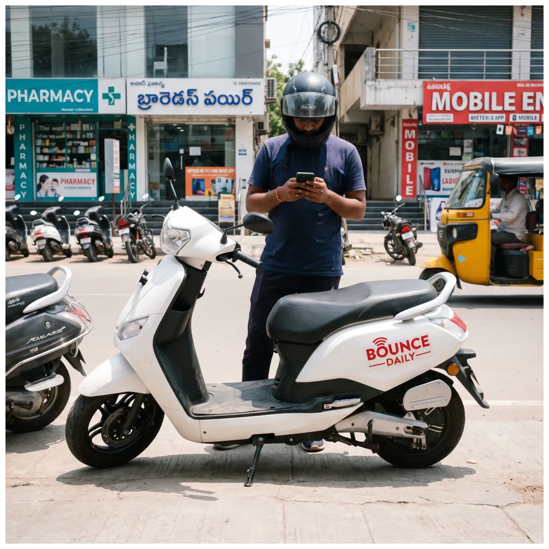 Delivery rider using a scooter in Hyderabad
