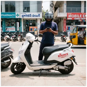 Delivery rider using a scooter in Hyderabad