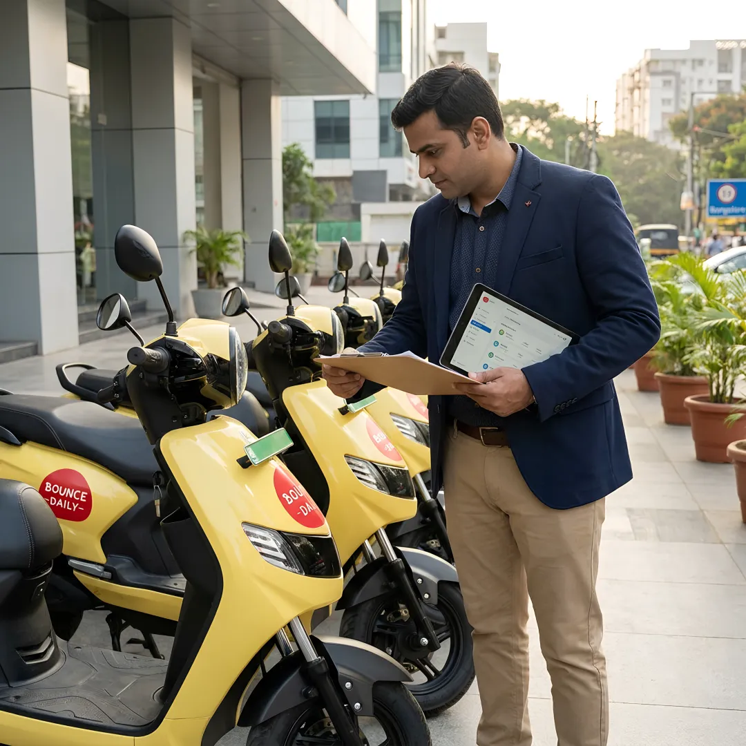 Franchise partner managing electric scooter fleet