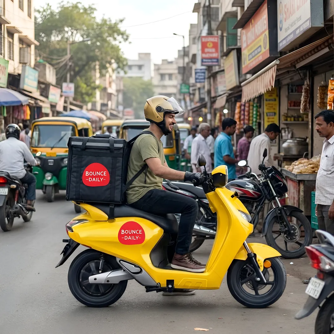 Delivery rider using an electric scooter fleet