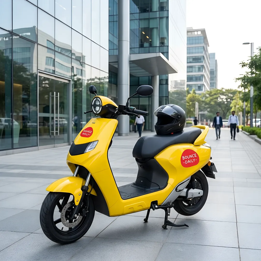 Electric scooter parked near Bangalore office area
