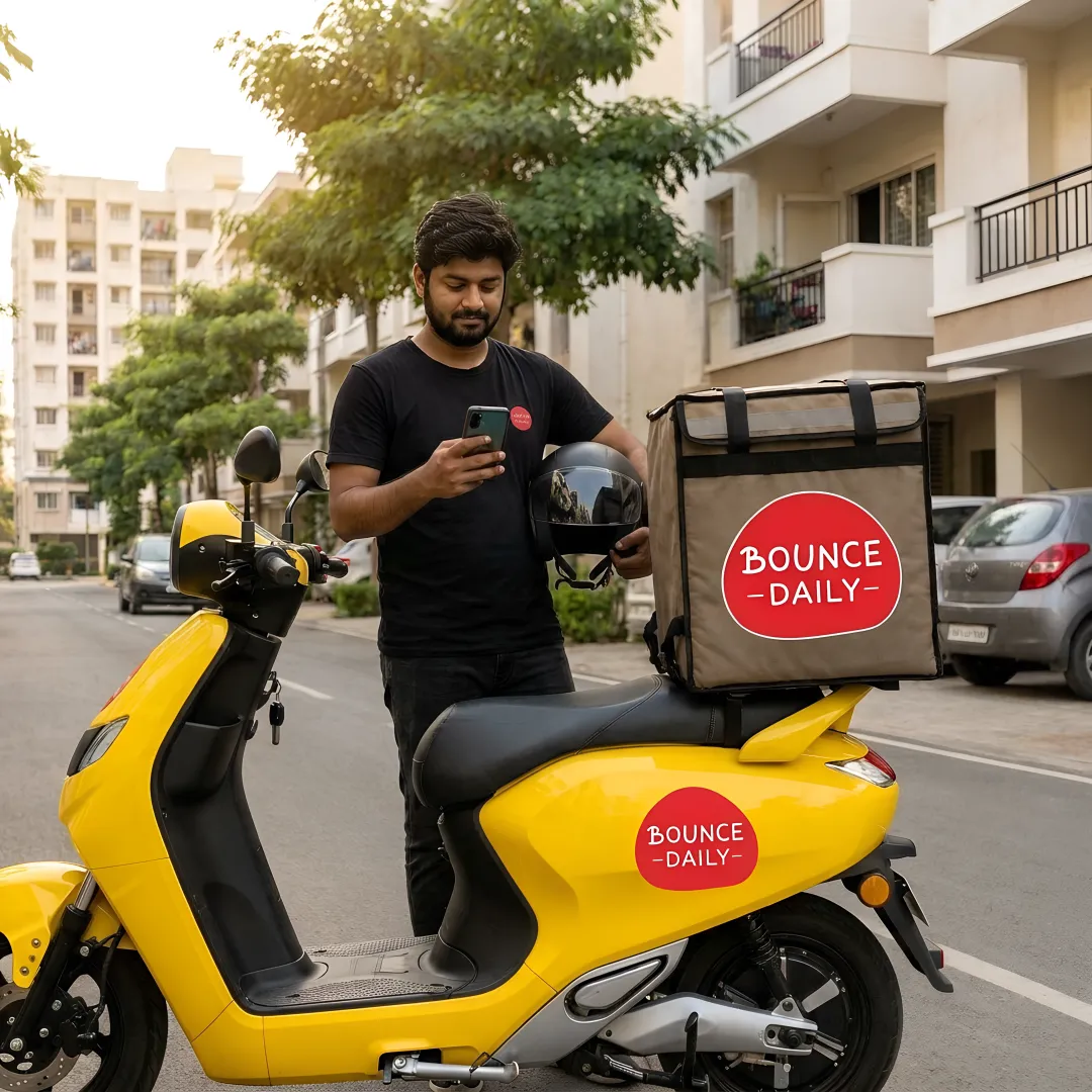 Electric scooters ready for daily rental in India