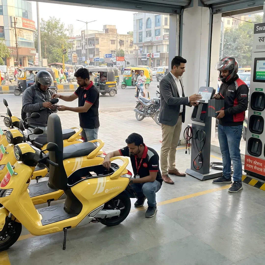 Rider choosing an electric scooter rental plan on app