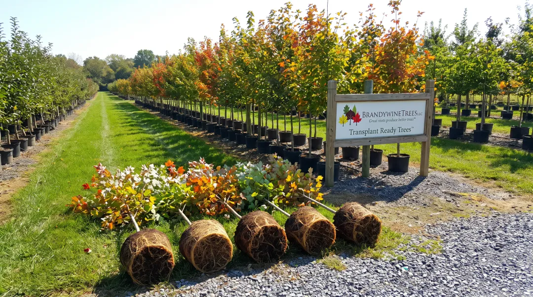 Brandywine Trees nursery grown Transplant Ready October Glory and Autumn Blaze maples