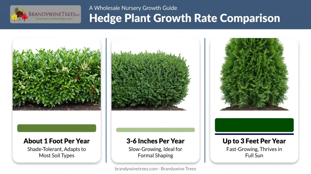 Skip laurel boxwood and arborvitae growth rate comparison chart