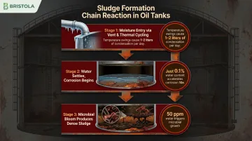 Oil tank sludge formation chain reaction from condensation to microbial growth