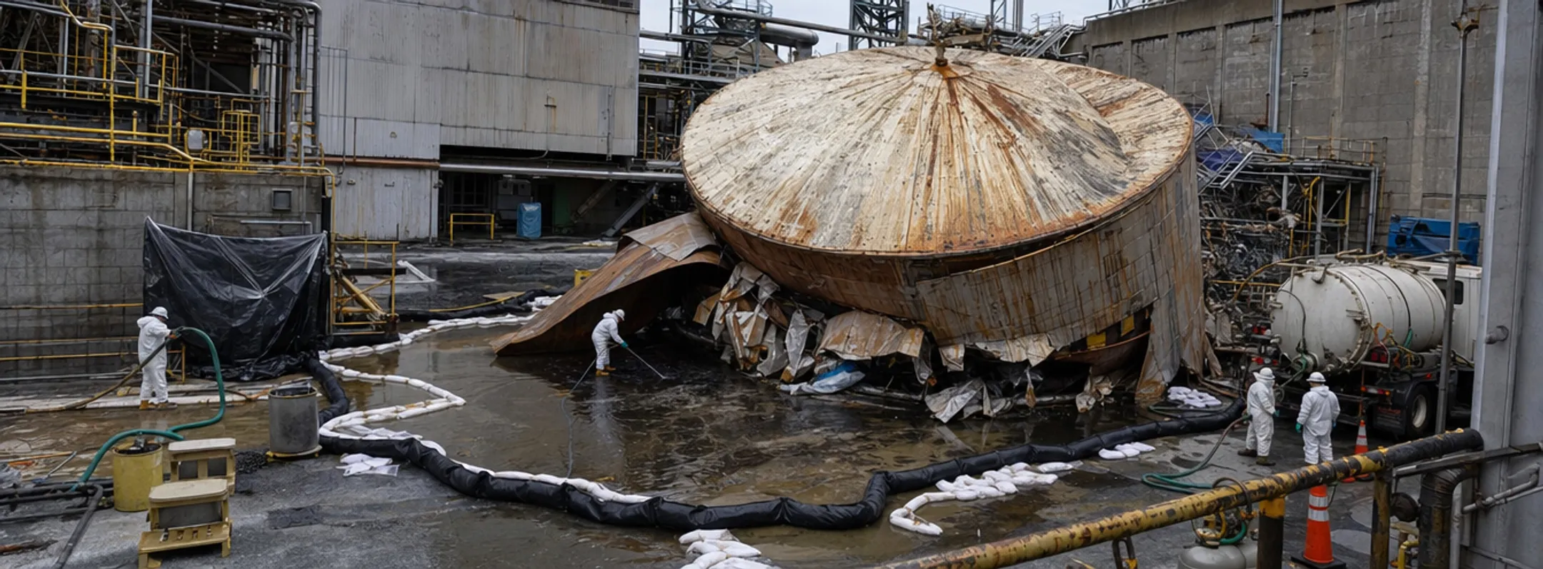 Large aboveground storage tank corrosion damage from cleanup incident