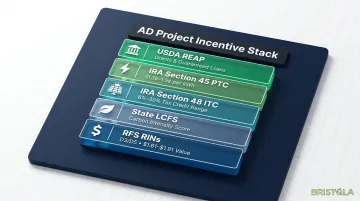 AD-to-energy project financing incentive stack including RINs ITC PTC USDA REAP programs