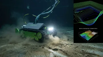 Bristola robotic submersible ROV cleaning anaerobic digester tank without draining