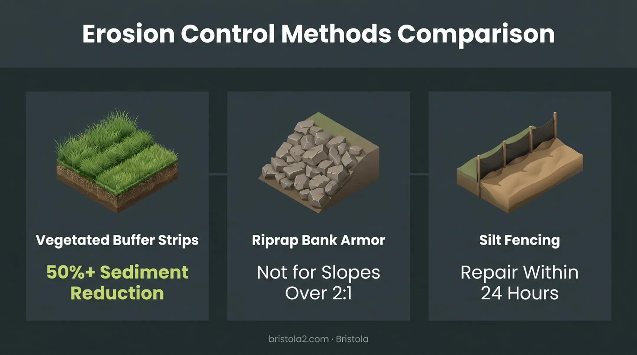Erosion control methods comparison for pond sediment prevention