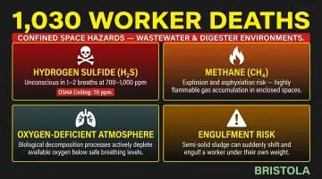 Four confined space entry hazards in wastewater digesters with OSHA safety thresholds