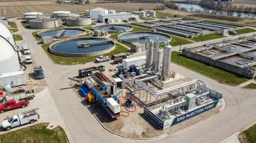 Ameresco DBOOM wastewater treatment plant biogas-to-RNG upgrading infrastructure project