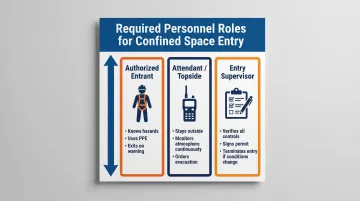 Three required confined space entry roles responsibilities and authority chain