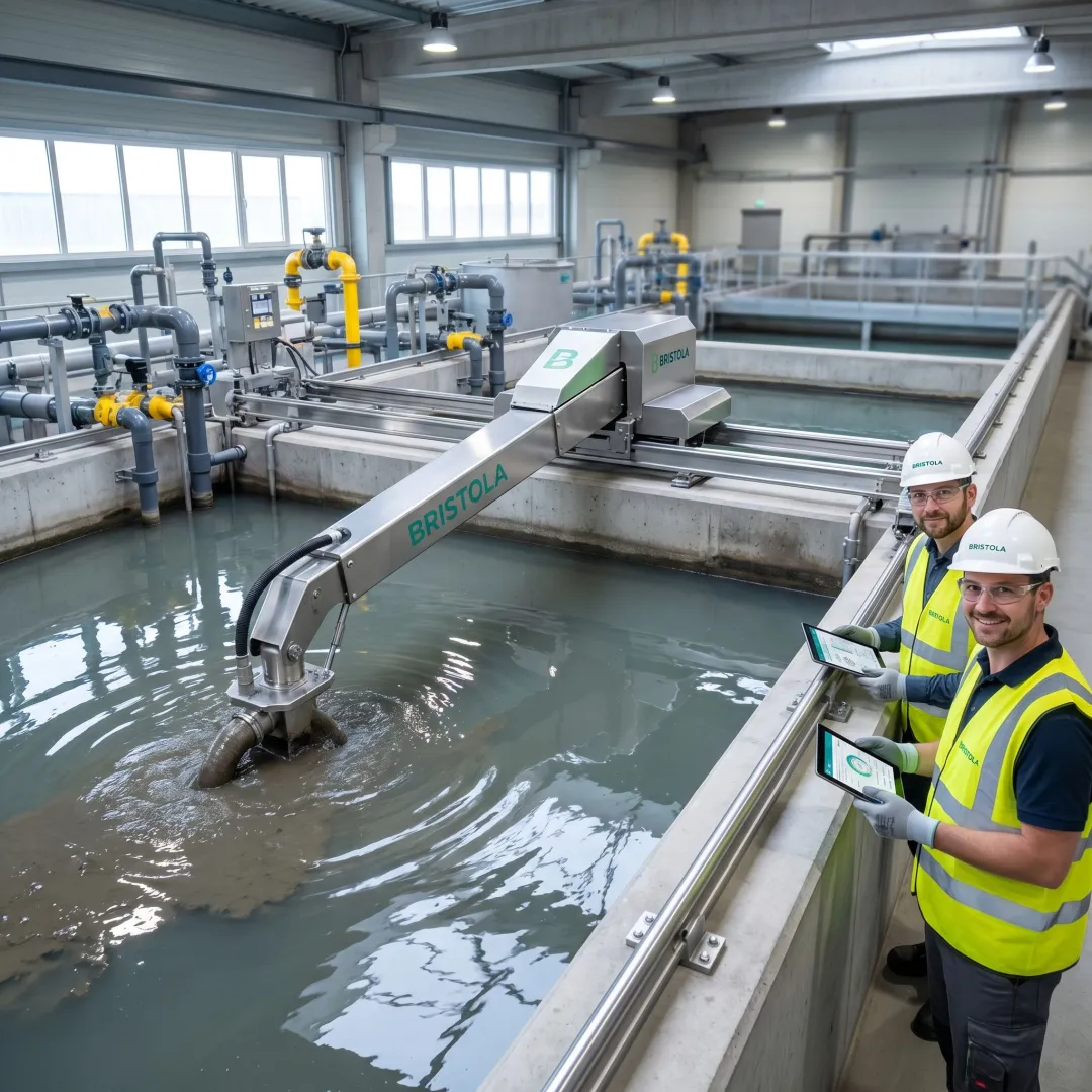 Wastewater treatment tank maintenance with robotic equipment