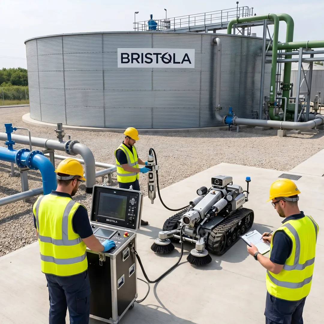 Commercial wastewater maintenance equipment in operation