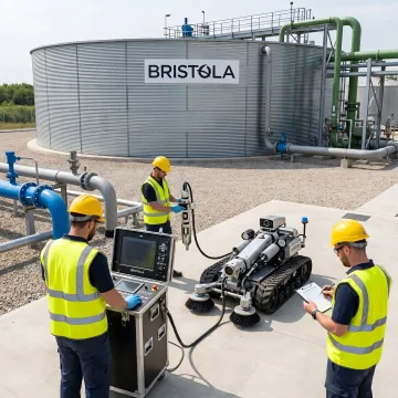 Commercial wastewater maintenance equipment in operation