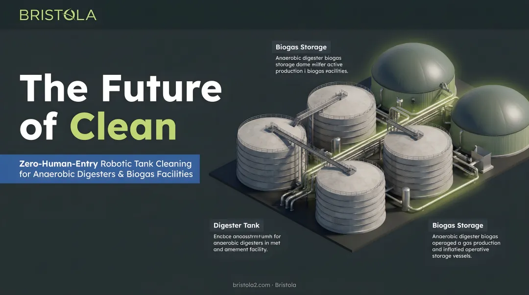 Large-scale anaerobic digester biogas facility with storage tanks in active industrial operation