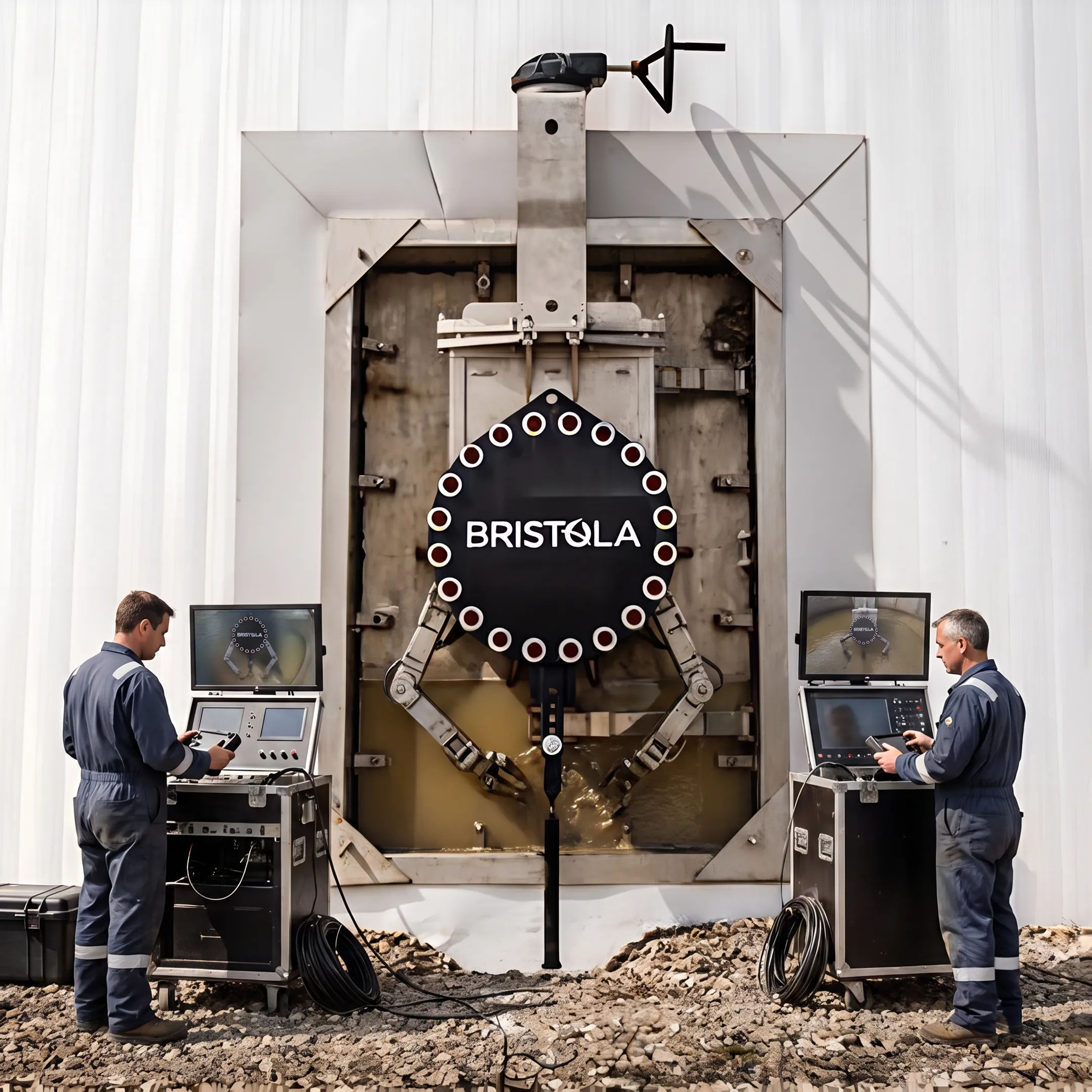 Robotic system cleaning an industrial oil storage tank