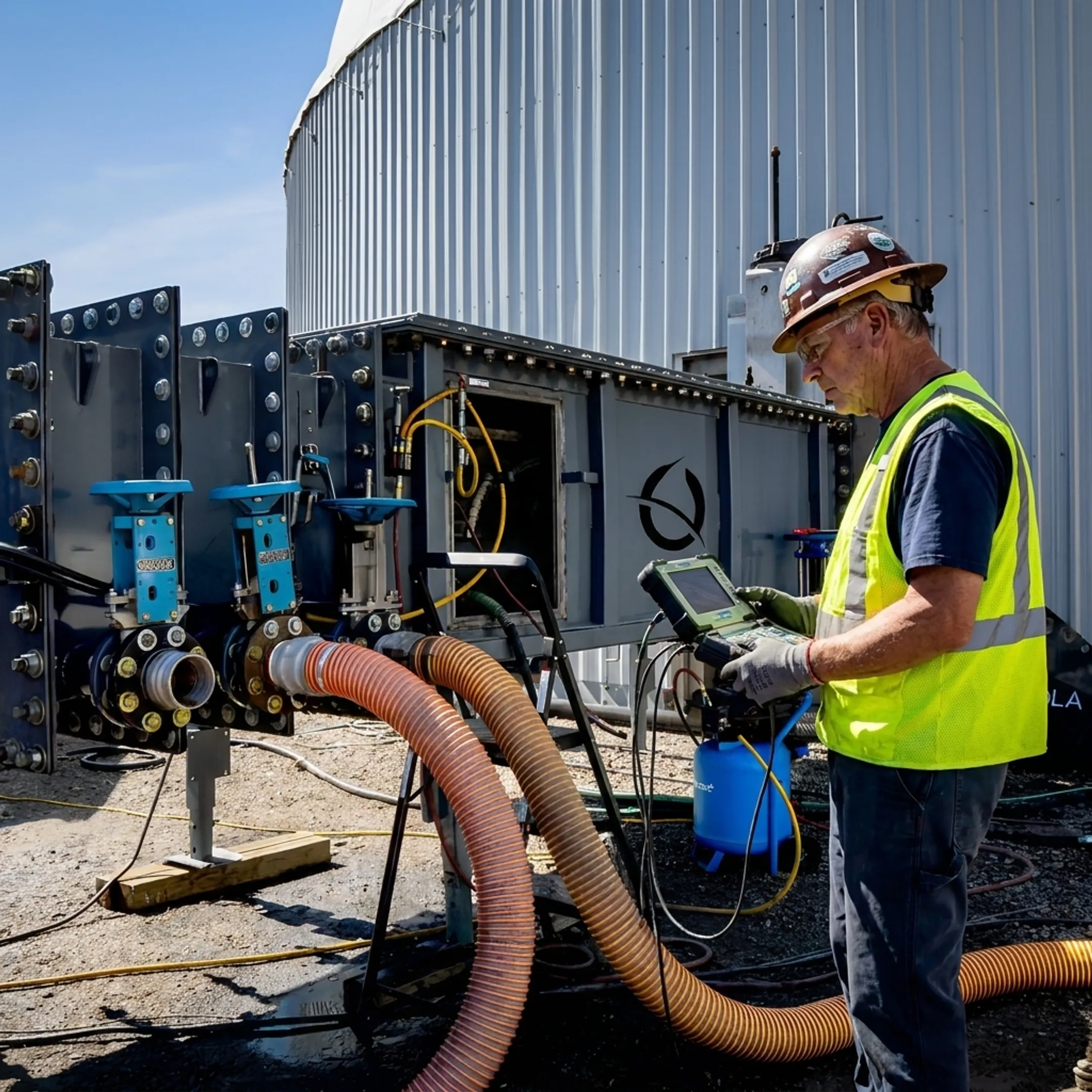 Operator monitoring robotic tank cleaning system