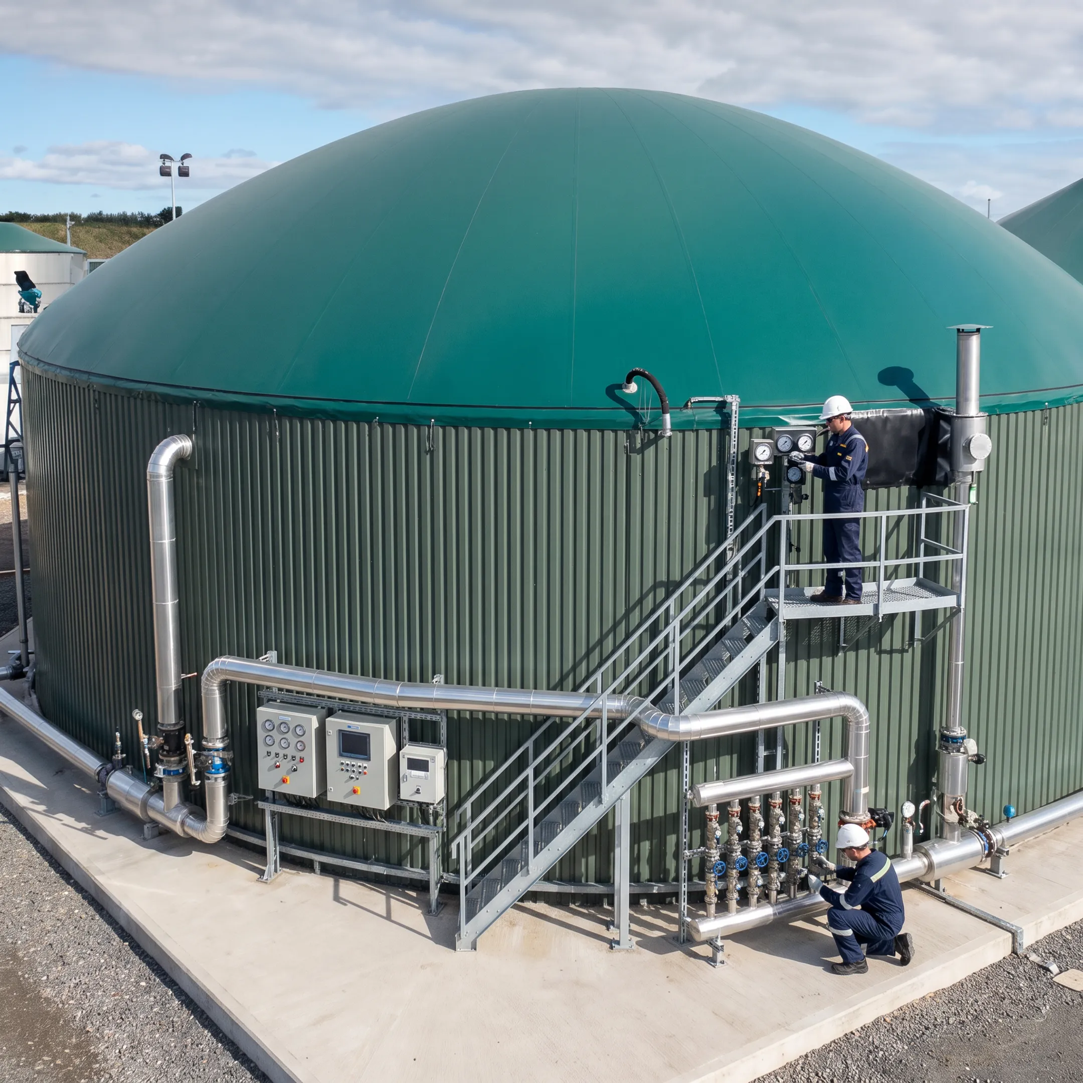 Industrial biogas plant equipment and anaerobic digester