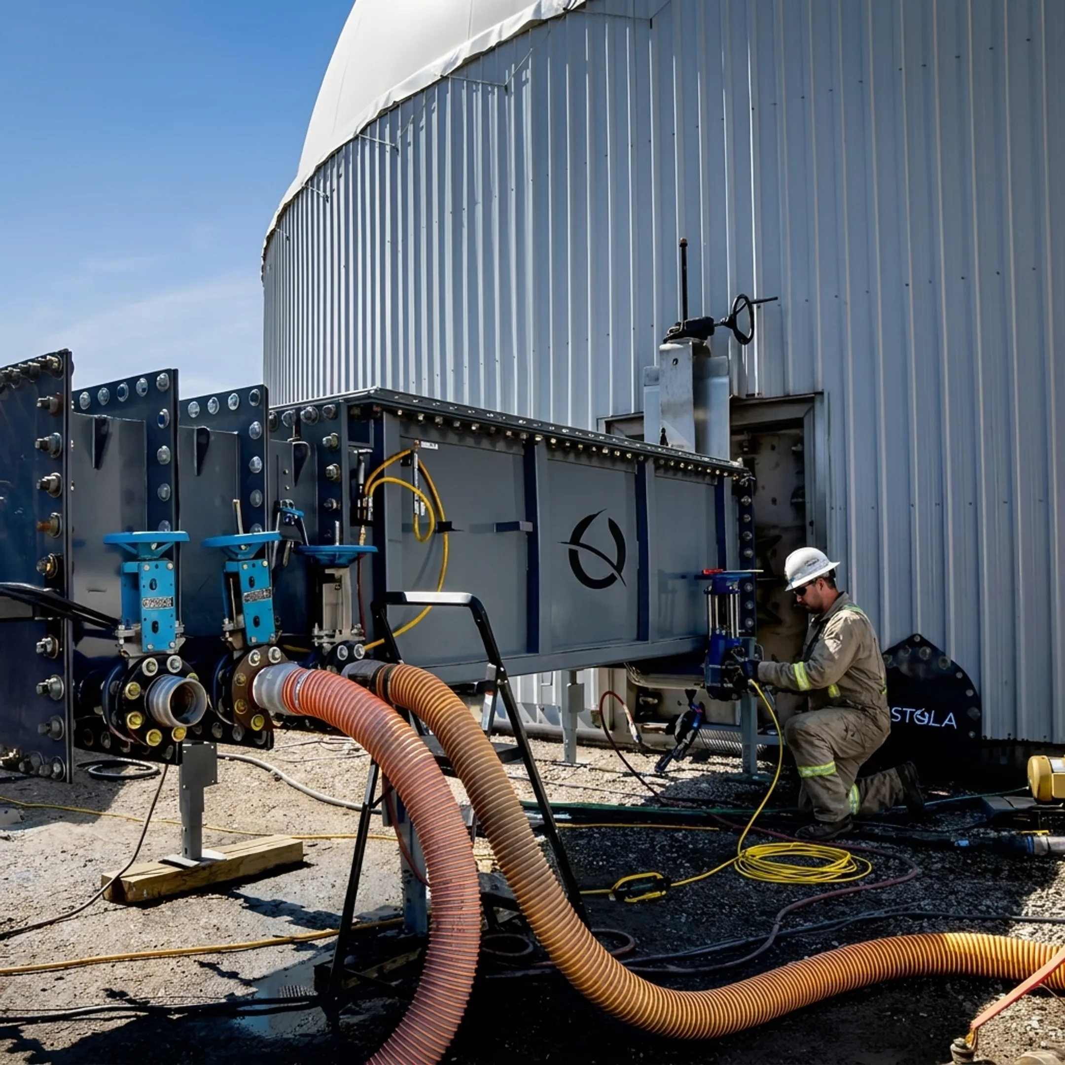 ROV deployed through frac tank entry portal