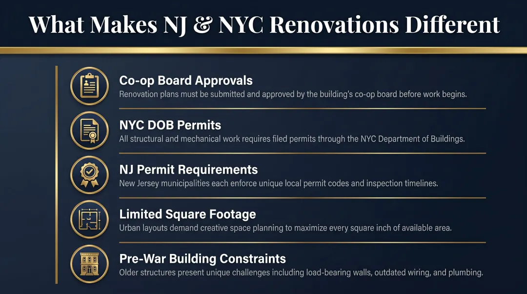 Five key NJ and NYC renovation challenges homeowners face before starting