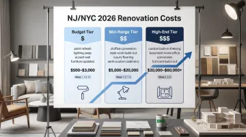 Three-tier home office remodel budget comparison for NJ and NYC homeowners