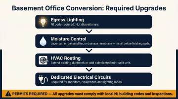 Four essential upgrades required for NJ basement home office conversion