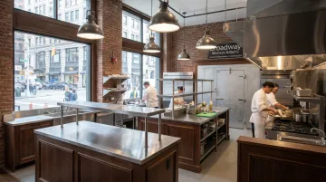 Broadway Kitchens and Baths team working on NYC commercial kitchen renovation project
