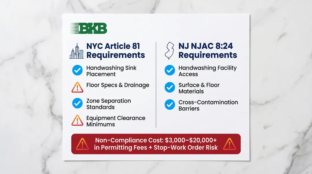 NYC and NJ commercial kitchen compliance requirements cost and permit fees overview