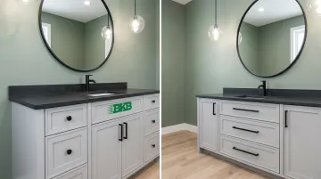Slim Shaker cabinet doors installed in compact modern urban kitchen