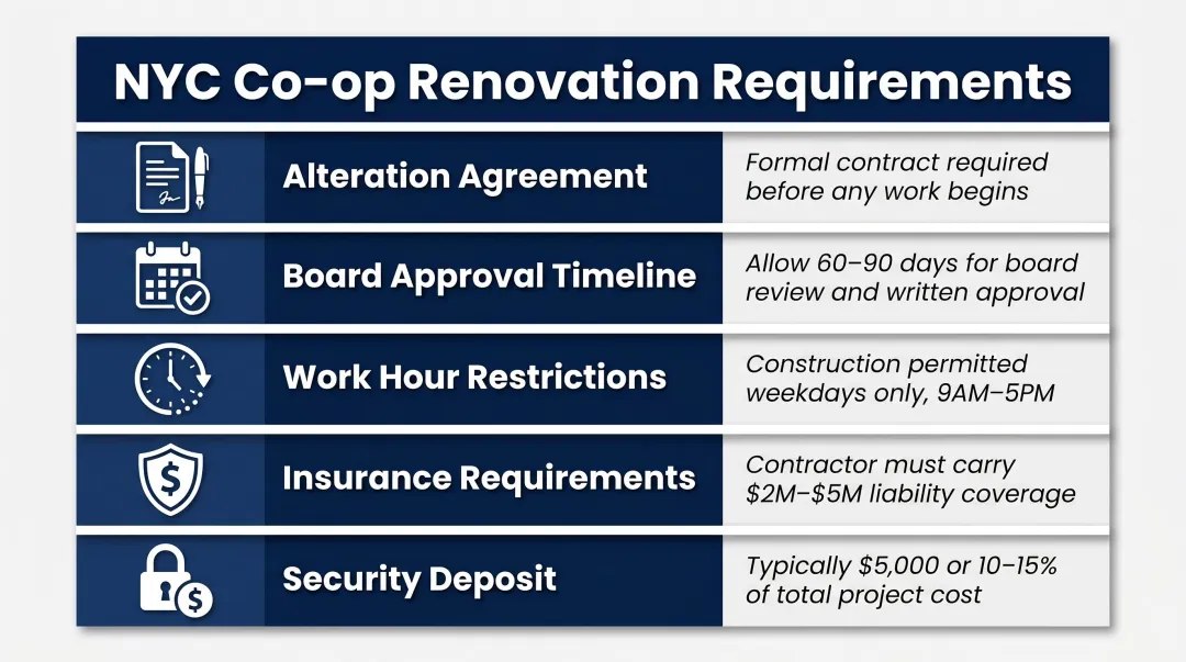 5 NYC co-op board renovation requirements homeowners must meet before remodeling