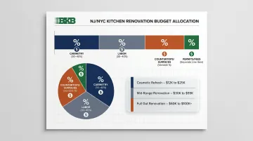 NJ NYC kitchen renovation budget allocation breakdown by category infographic